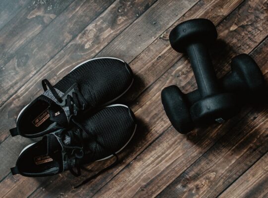 sneakers and dumbbells