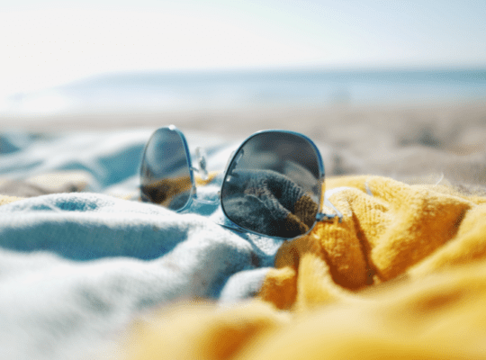 sunglasses on beach